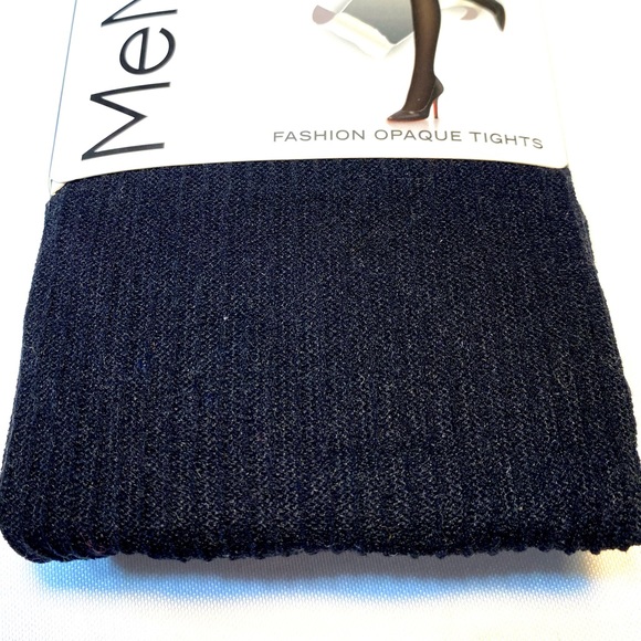 MeMoi Opaque Tights Fashion Black L/ XL Control Top 2 PAIR - Picture 4 of 6